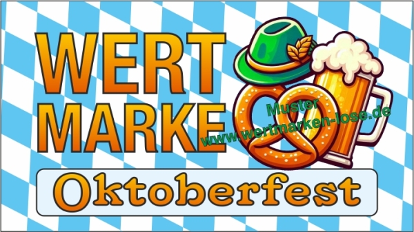 1000 Wertmarken "Oktoberfest - Bierkrug mit Brezel"